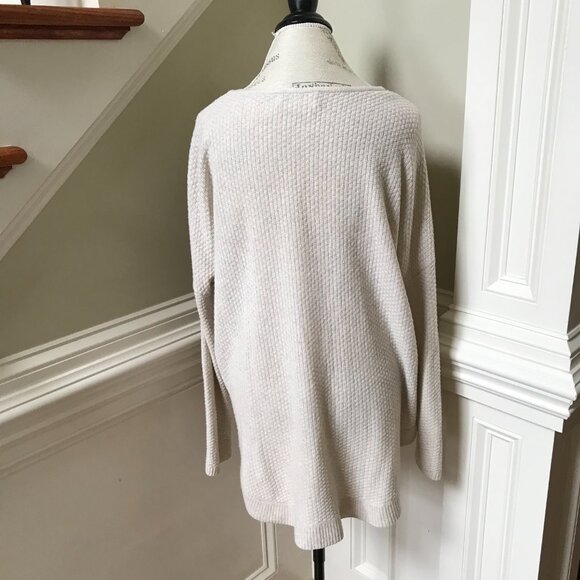 Anthropologie Charli Waffle Knit Sweater Womens Small Beige Cream Long Sleeve - Picture 10 of 11